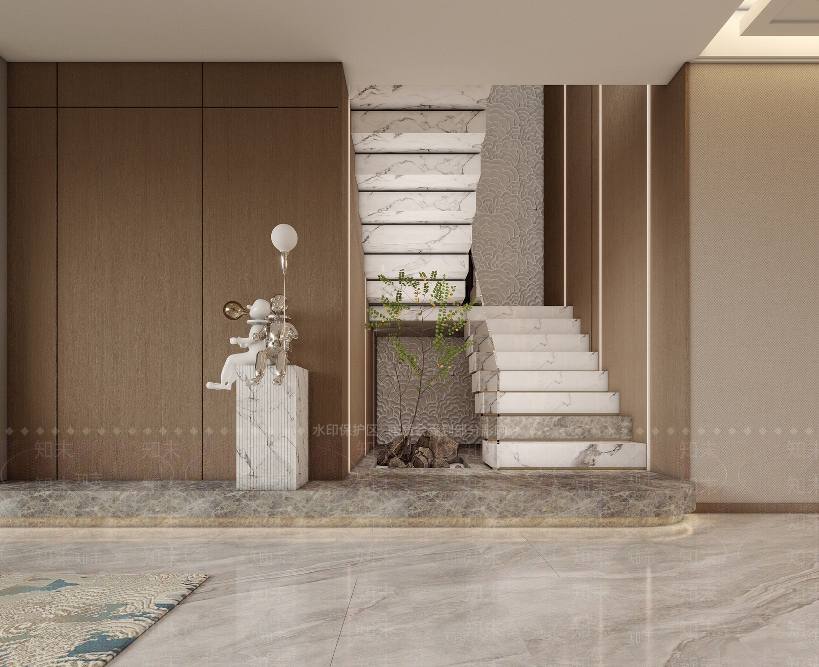 现代楼梯间3D模型下载【ID:1126718306】