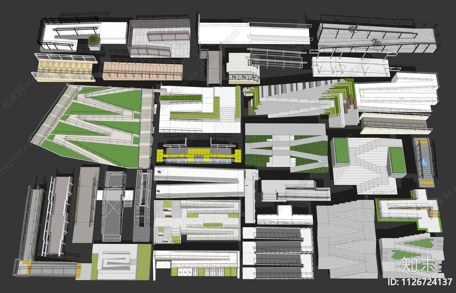 现代无障碍坡道SU模型下载【ID:1126724137】