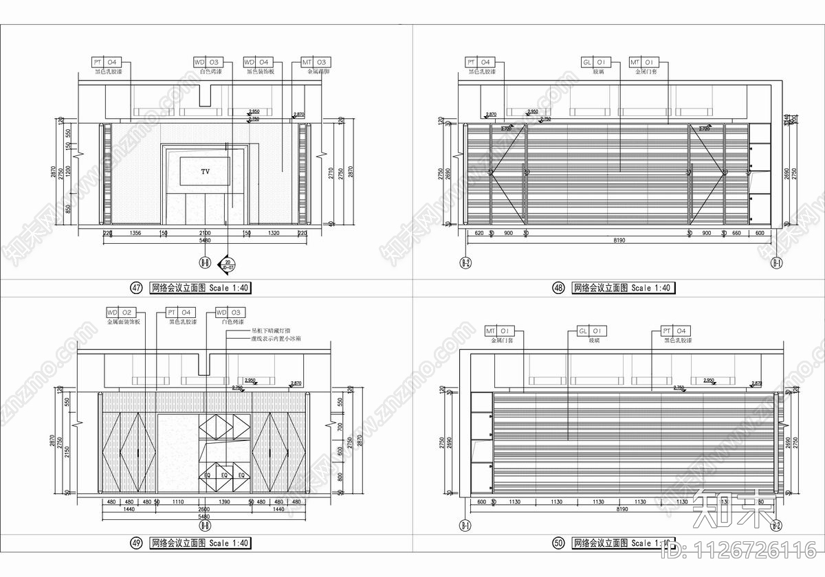 1700㎡现代办公会议中心CAD施工图cad施工图下载【ID:1126726116】