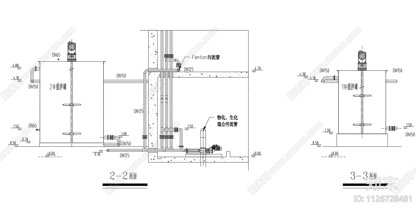 污泥干化处理项目布置图cad施工图下载【ID:1126728481】