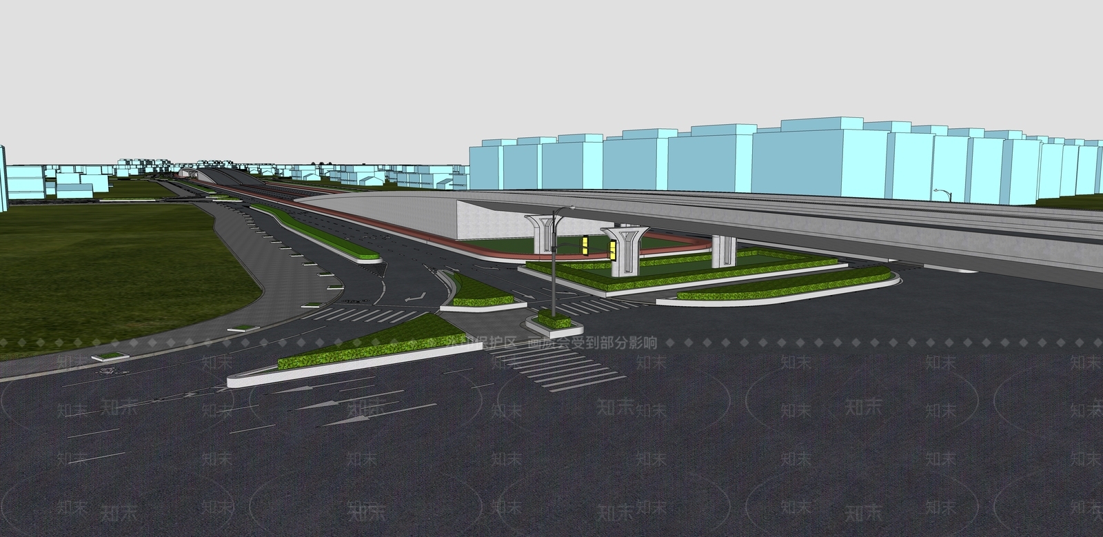 现代道路SU模型下载【ID:1126730100】