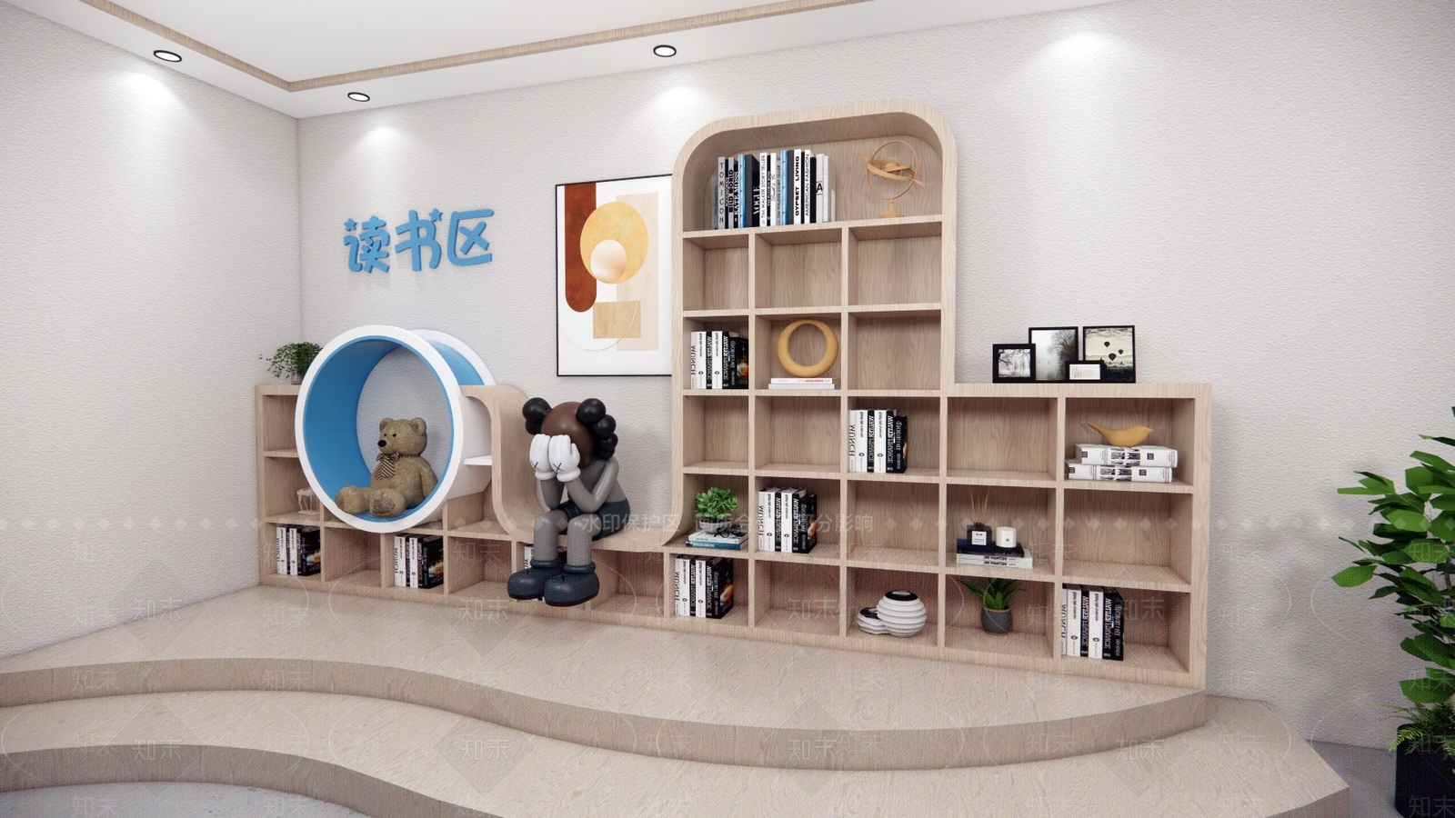 现代儿童书柜SU模型下载【ID:1126730266】