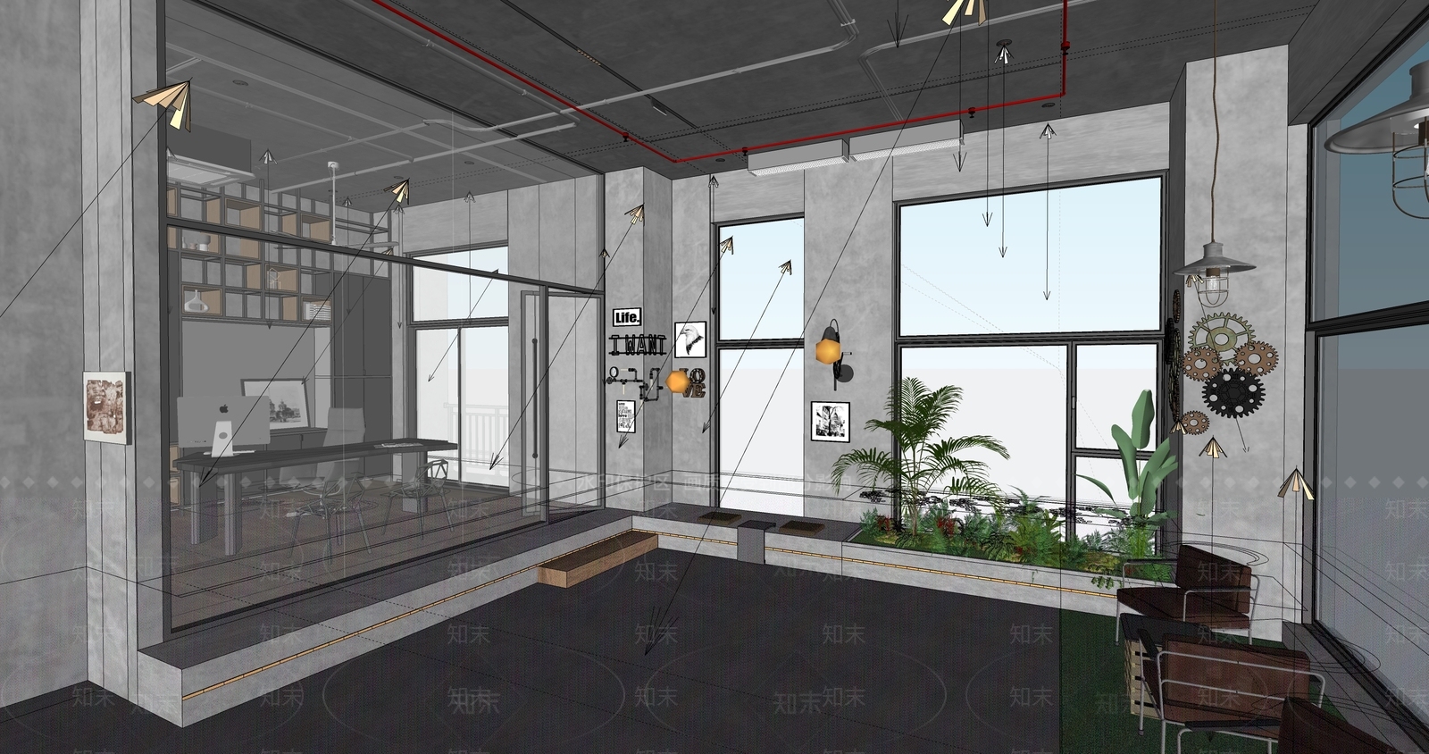 工业其他办公区域SU模型下载【ID:1126741920】