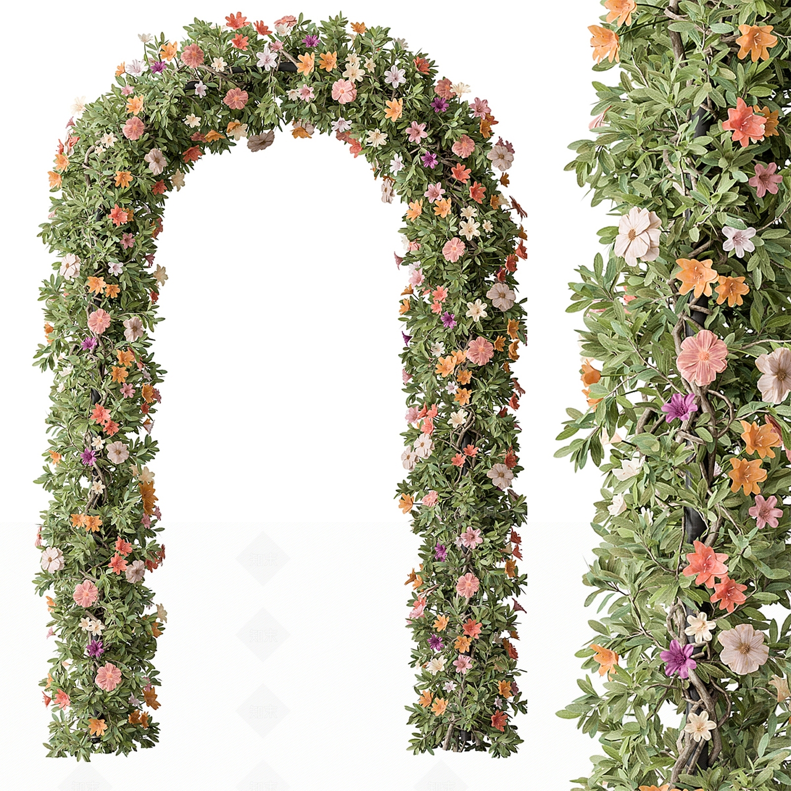 2D绿植花拱门SU模型下载【ID:1126745511】