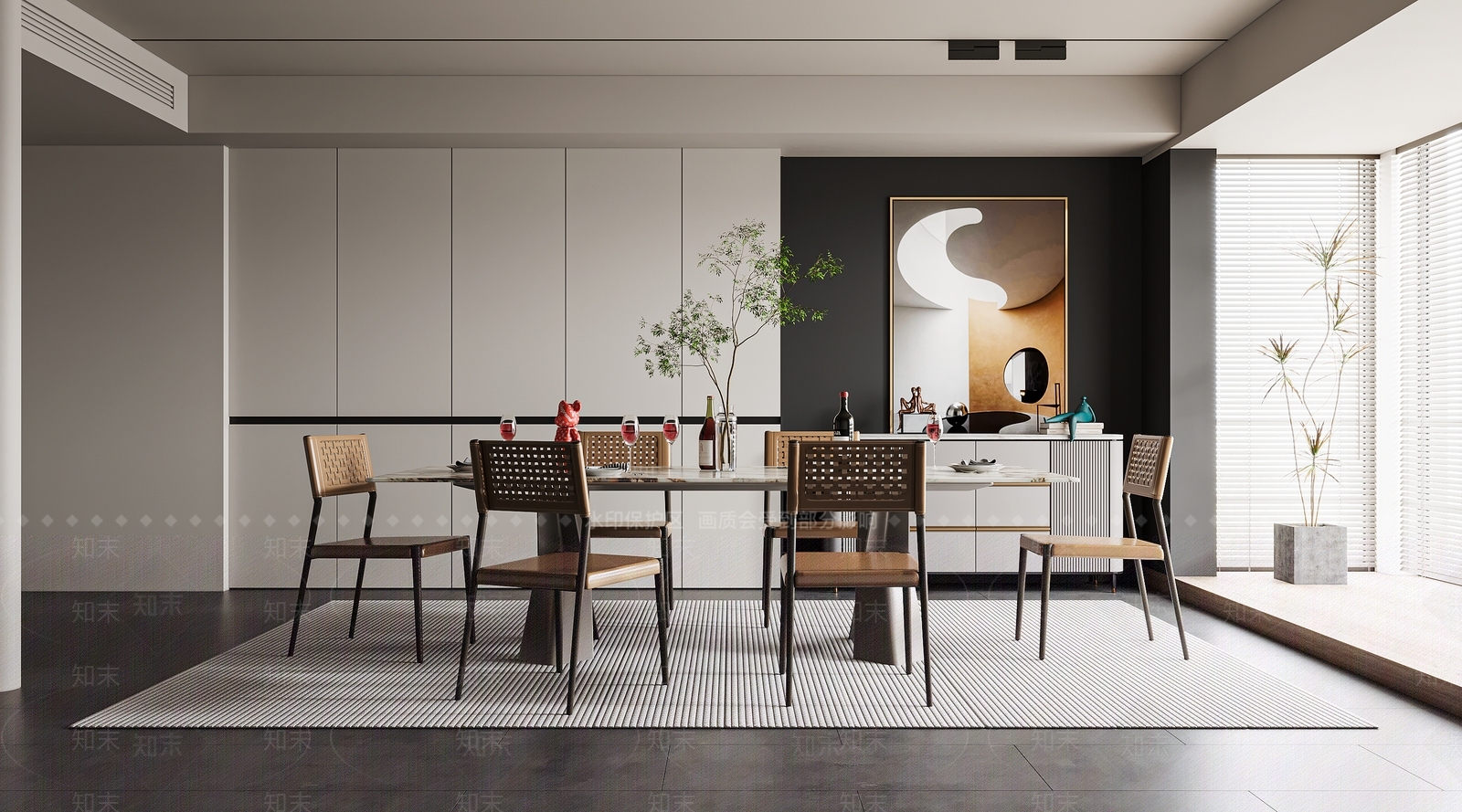 现代家居餐厅3D模型下载【ID:1126745851】_知末3d模型网