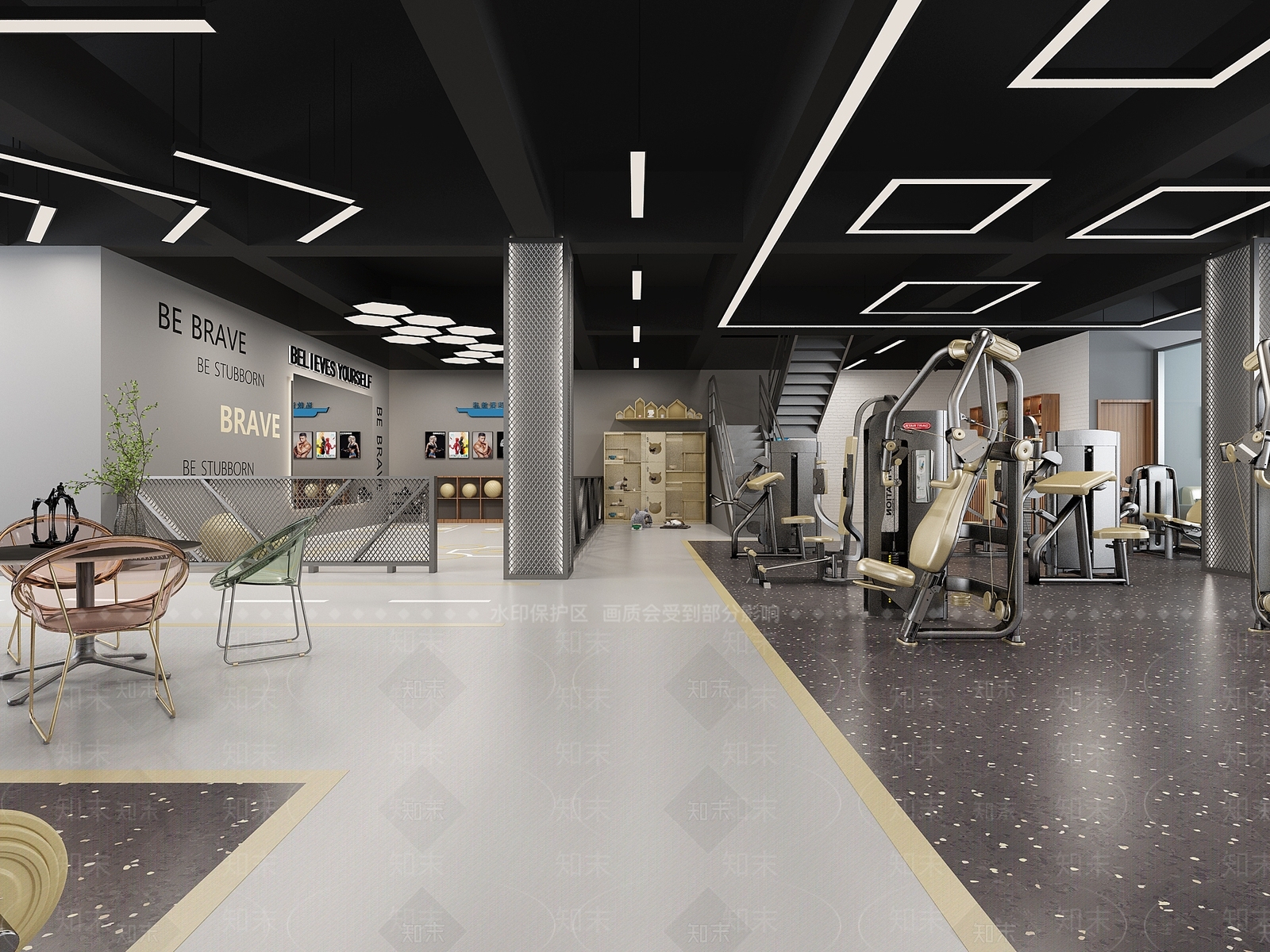 工业风健身房3D模型下载【ID:1126749323】