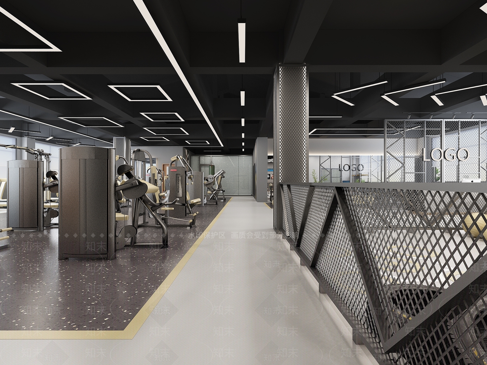 工业风健身房3D模型下载【ID:1126749323】