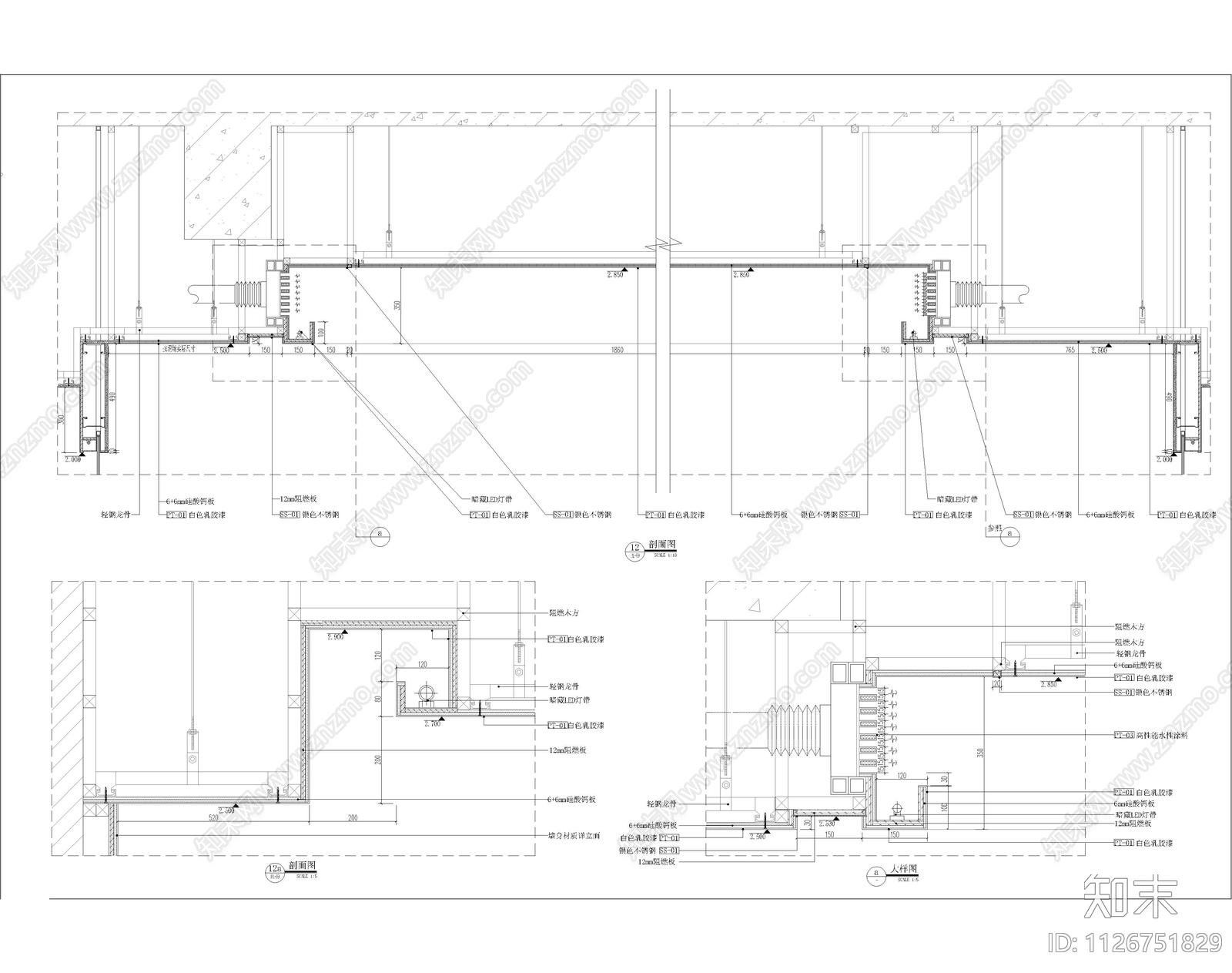 现代写字楼公司办公室cad施工图下载【ID:1126751829】