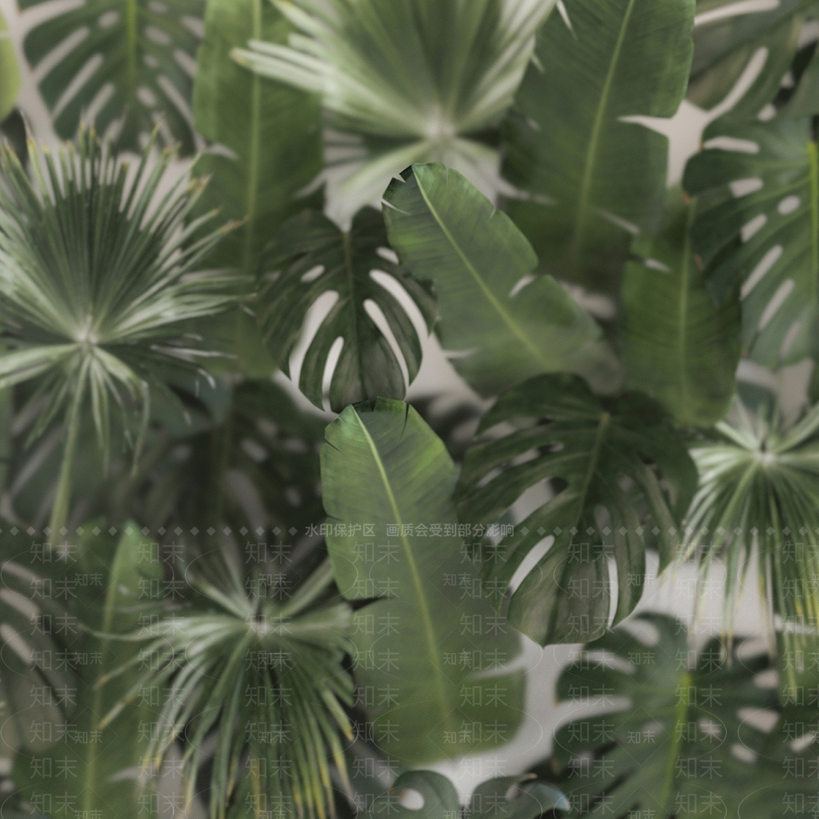 现代植物墙3D模型下载【ID:1126783523】