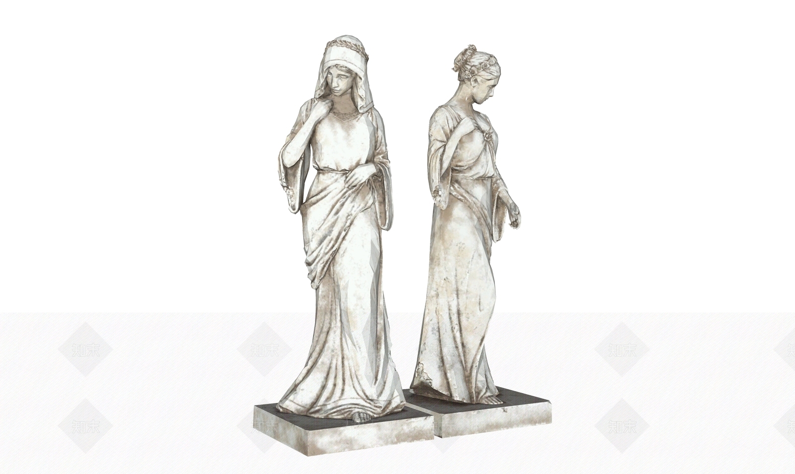 欧式人物雕塑SU模型下载【ID:1126758769】