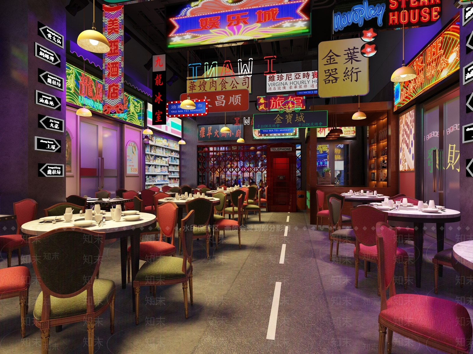 现代港风火锅店3D模型下载【ID:1126758953】