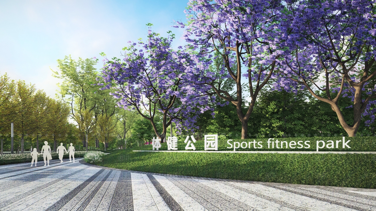 现代体育公园景观SU模型下载【ID:1126764499】