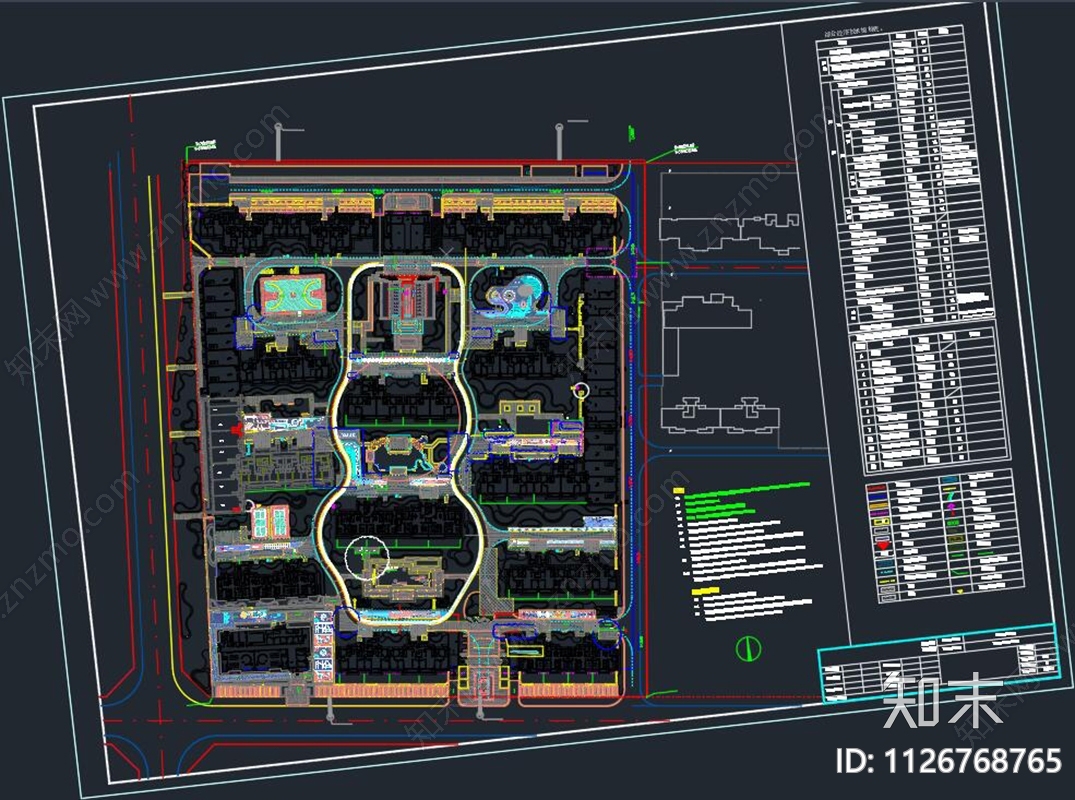 现代合生泰和园小区建筑规划建筑游园规划住宅建筑施工图下载【ID:1126768765】
