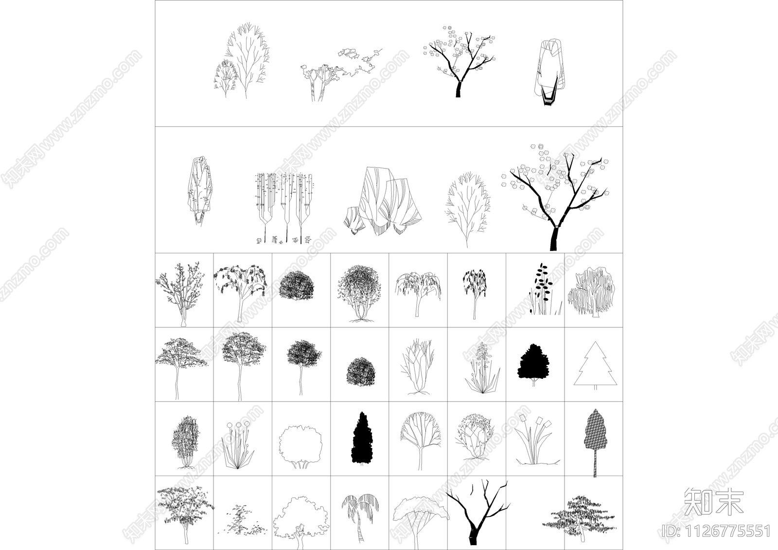 树立面图库施工图下载【ID:1126775551】