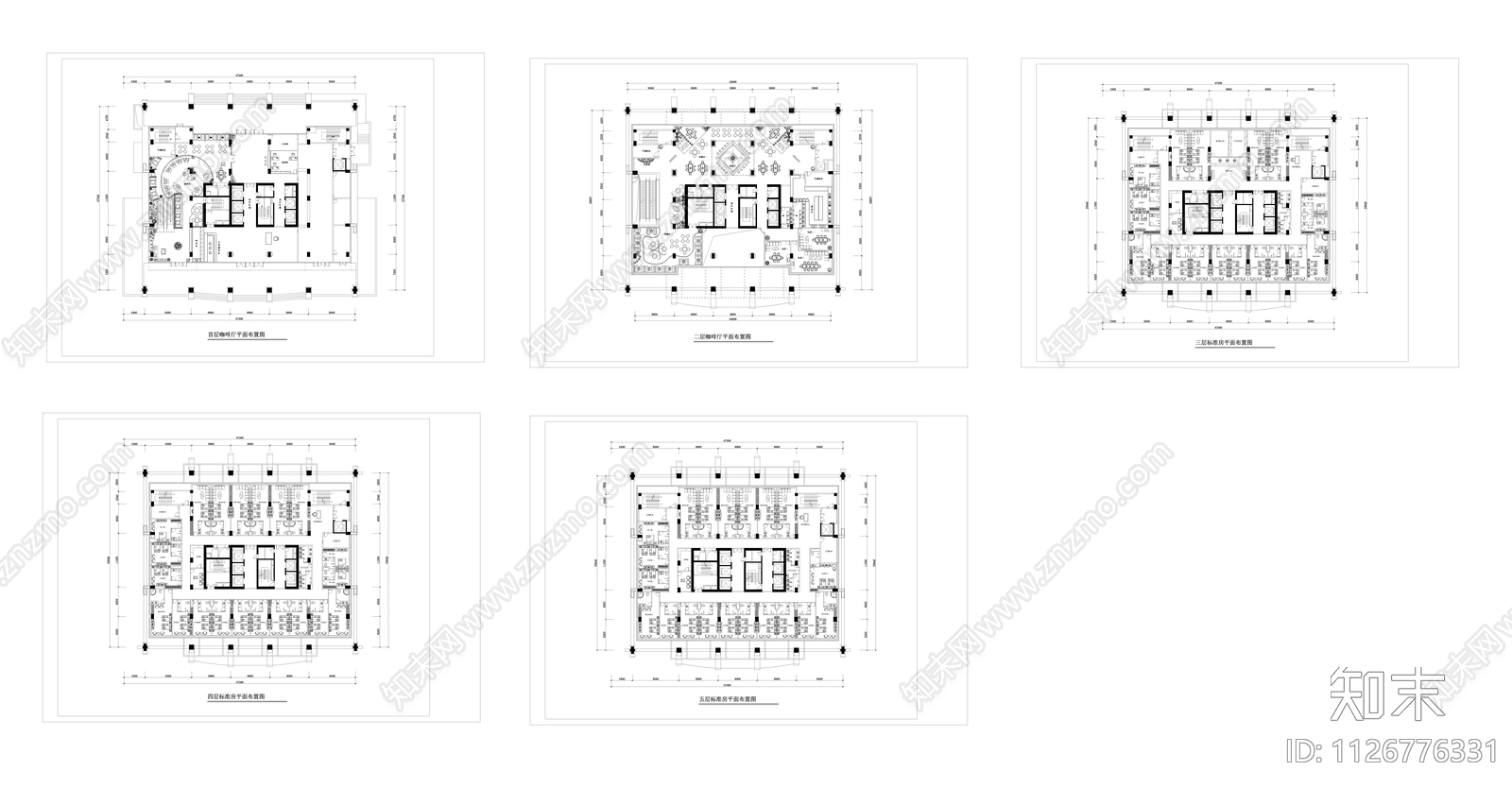 酒店装修平面设计施工图下载【ID:1126776331】
