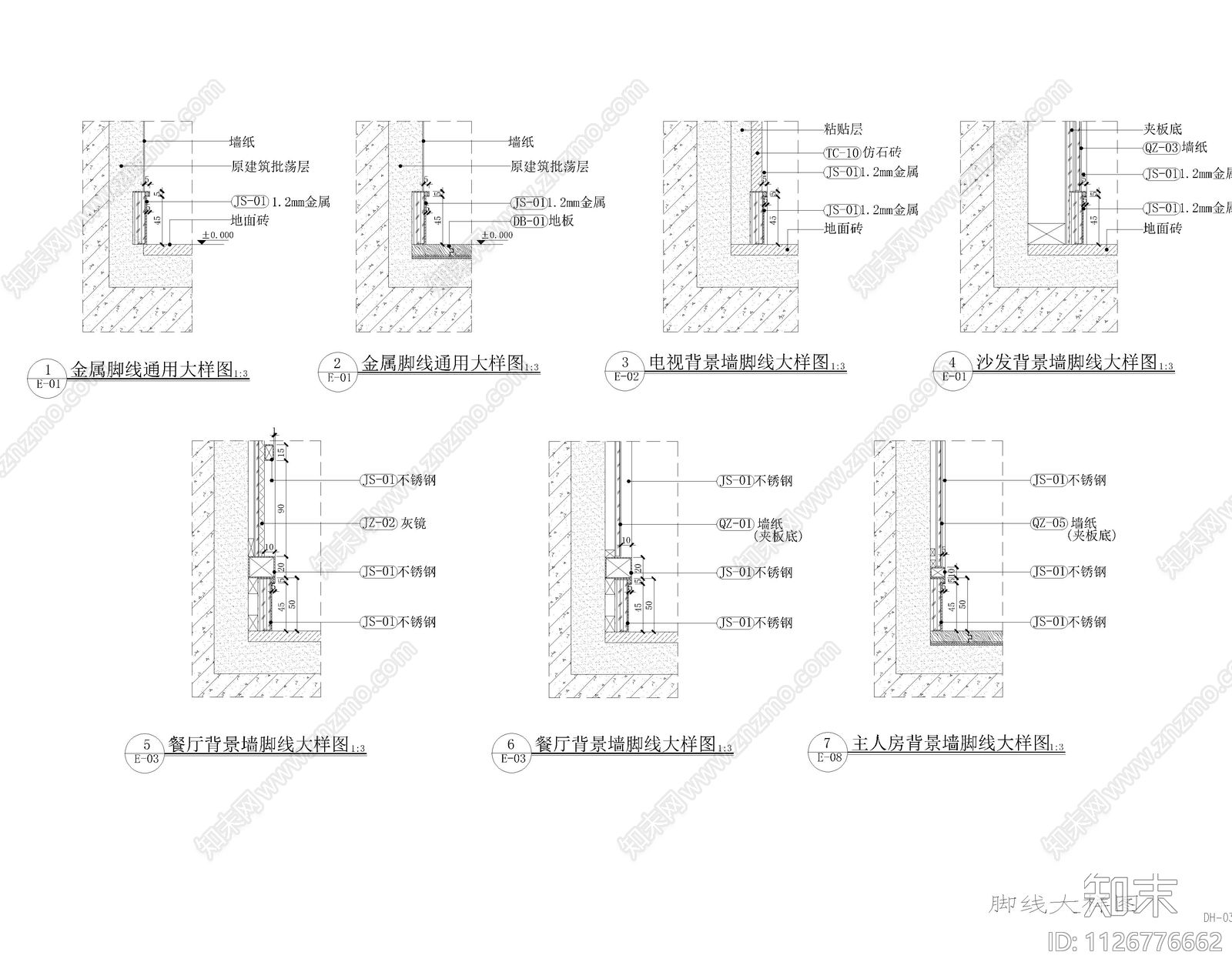 踢脚线大样图施工图下载【ID:1126776662】