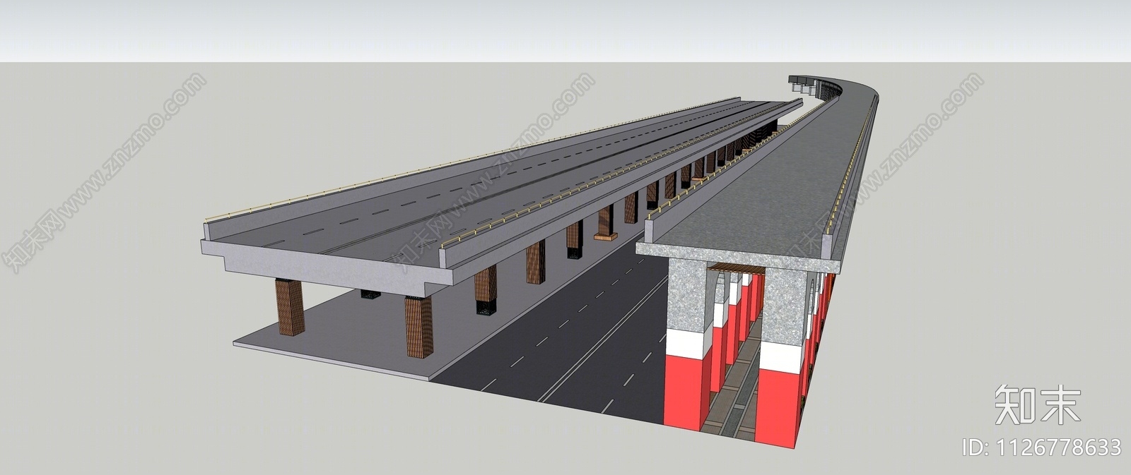 现代市政快速道路SU模型下载【ID:1126778633】