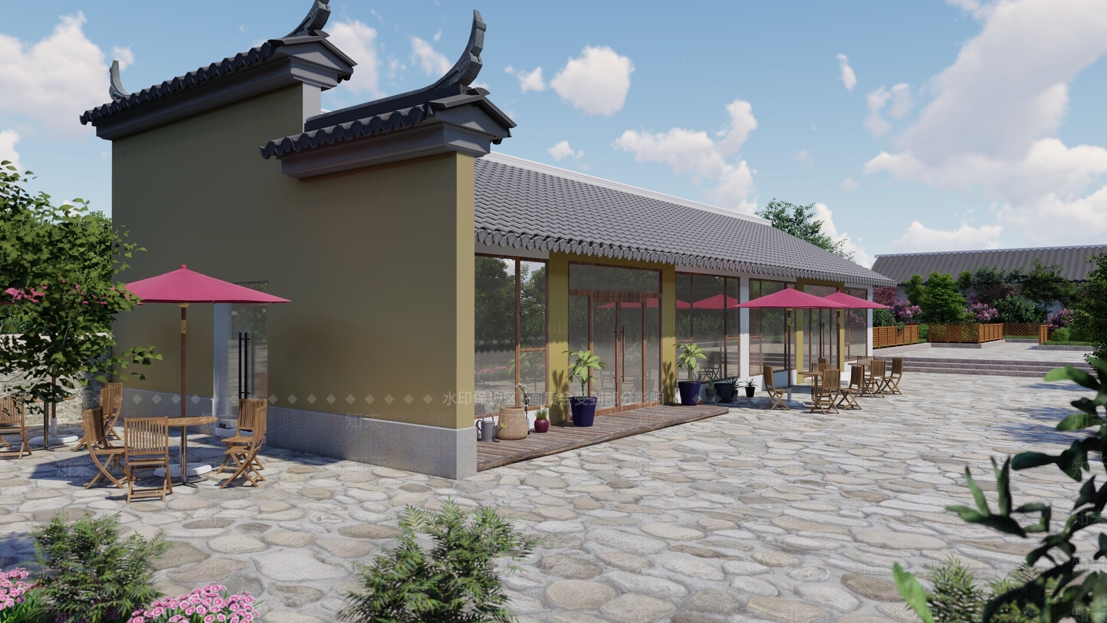 中式乡村民房SU模型下载【ID:1126780783】