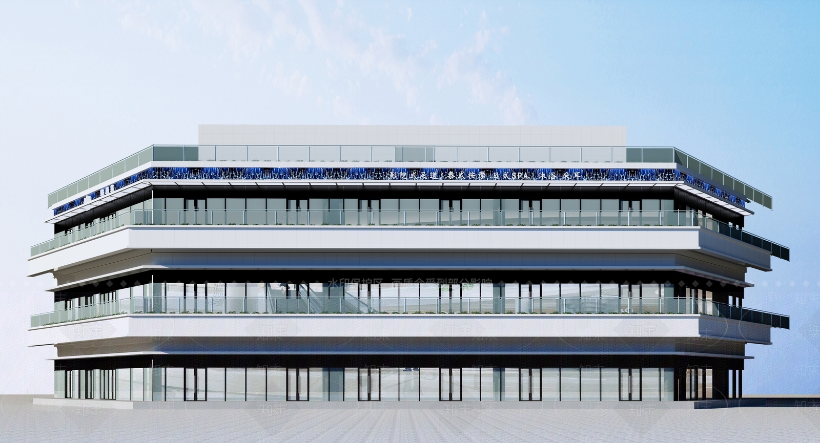 现代足浴会所门头3D模型下载【ID:1126781507】