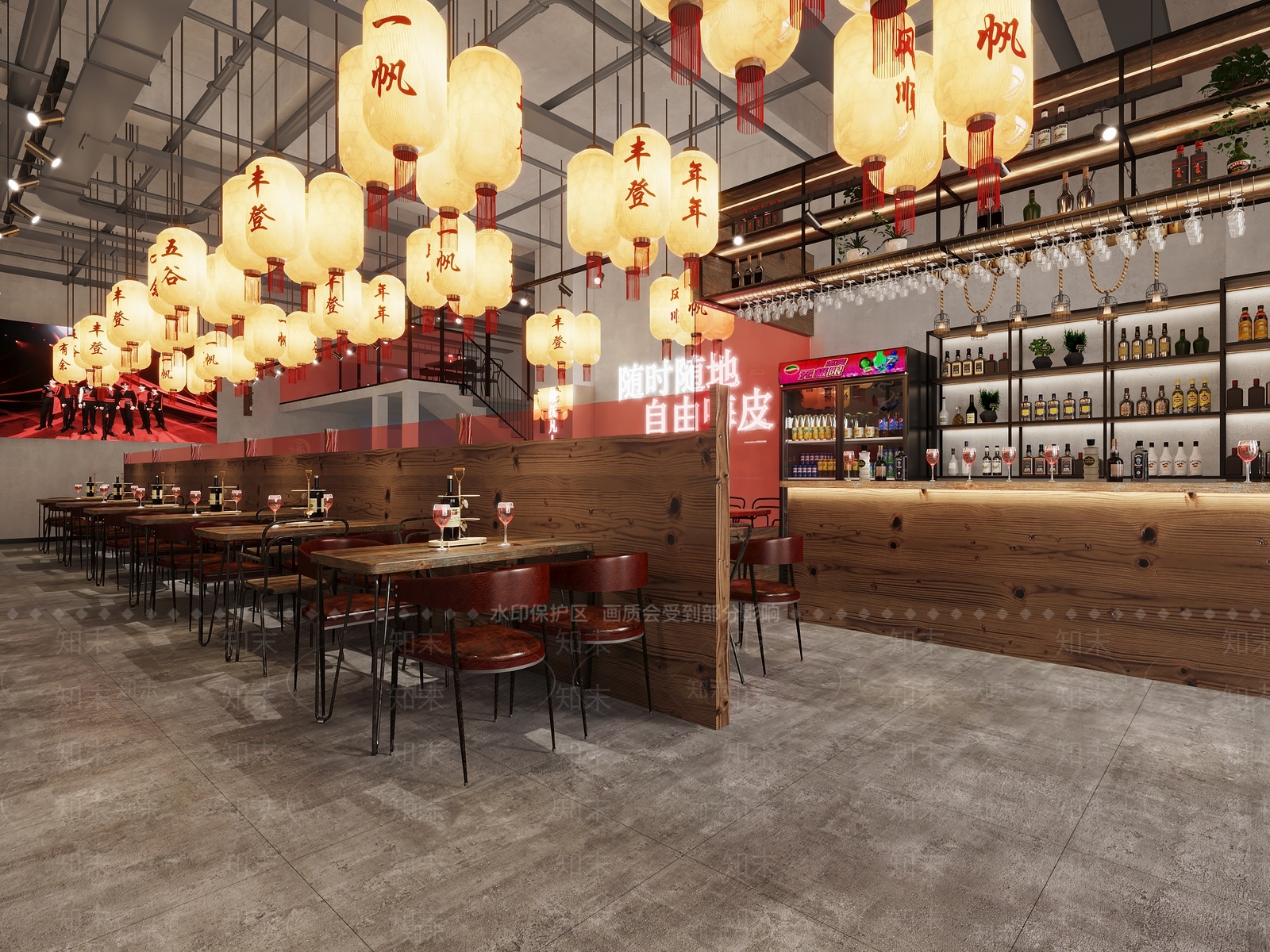 工业风茶餐厅3D模型下载【ID:1126786838】
