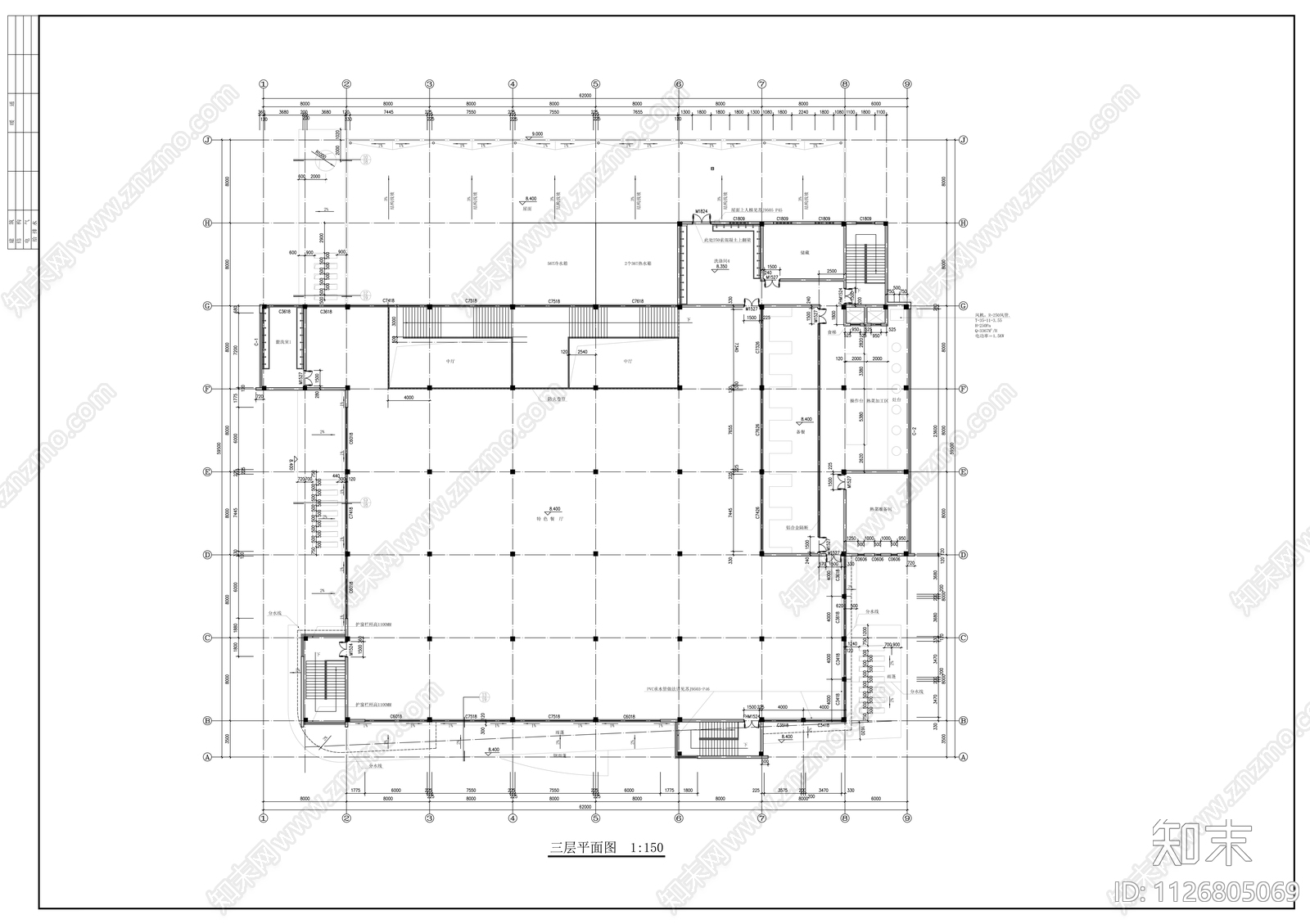 学校食堂施工图cad施工图下载【ID:1126805069】