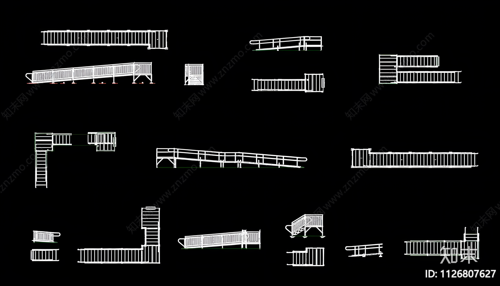 无障碍设施护栏CAD施工图下载【ID:1126807627】