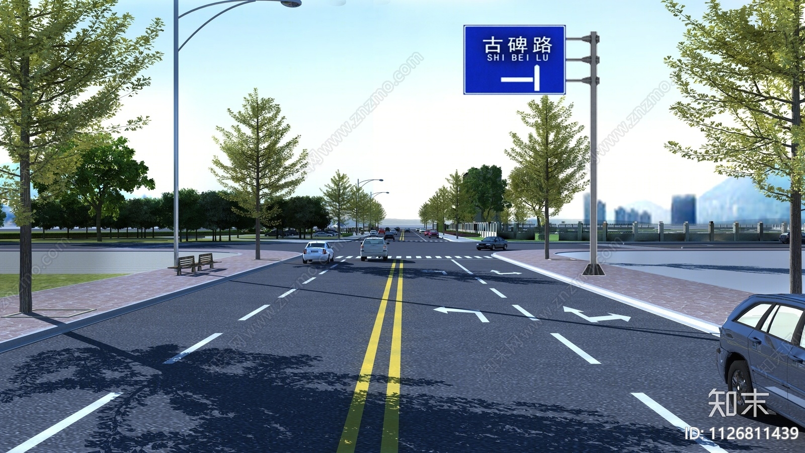 现代道路鸟瞰3D模型下载【ID:1126811439】