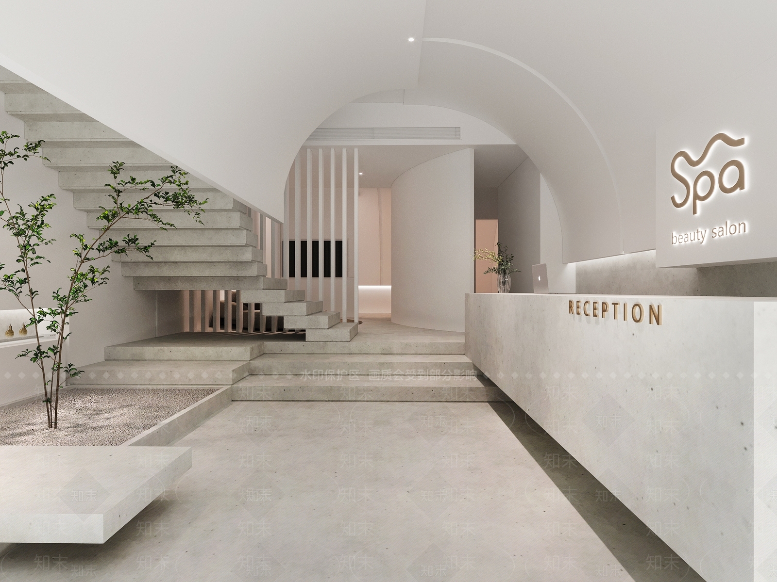 侘寂SPA店前台3D模型下载【ID:1126814238】_知末3d模型网