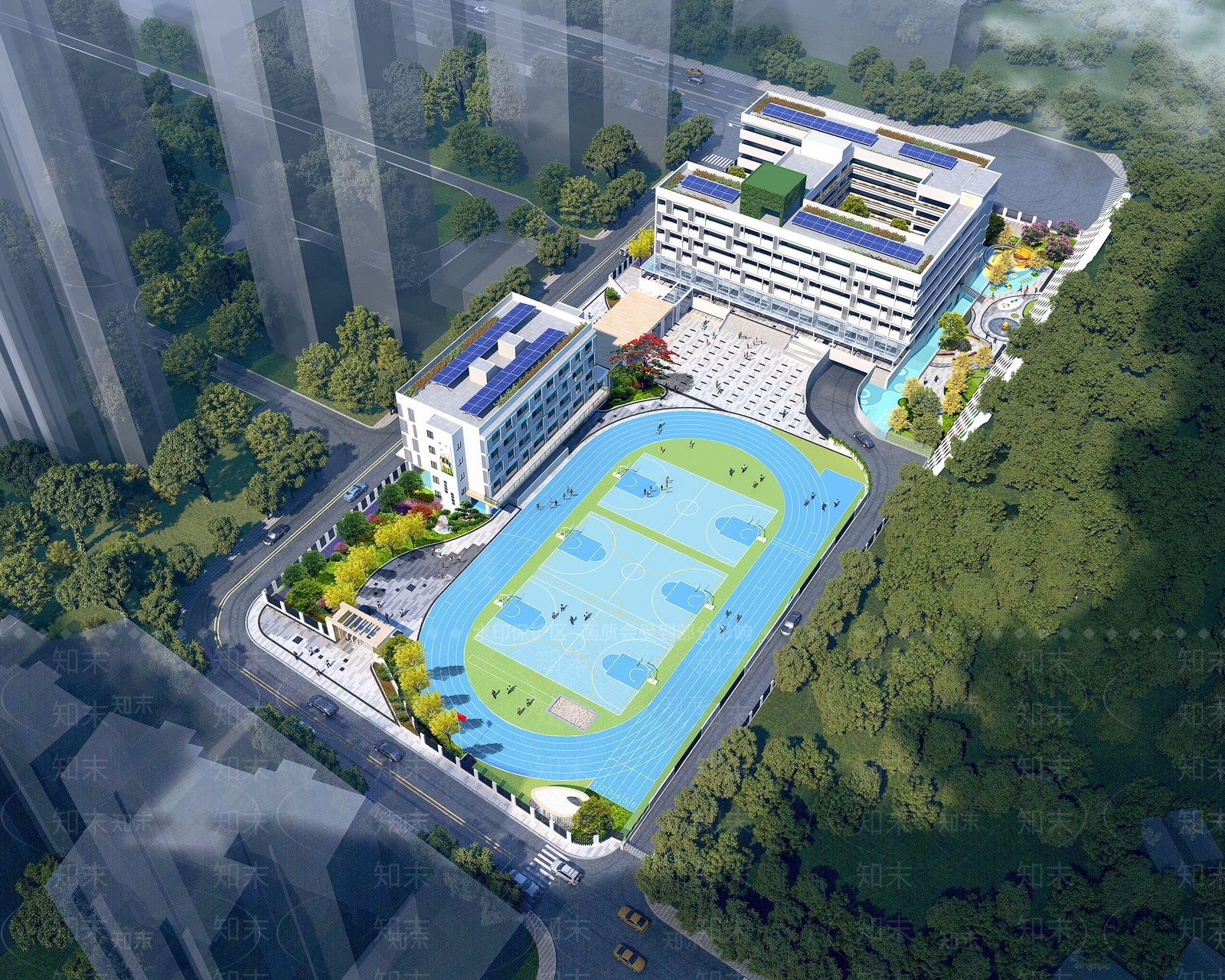 现代小学SU模型下载【ID:1126887617】