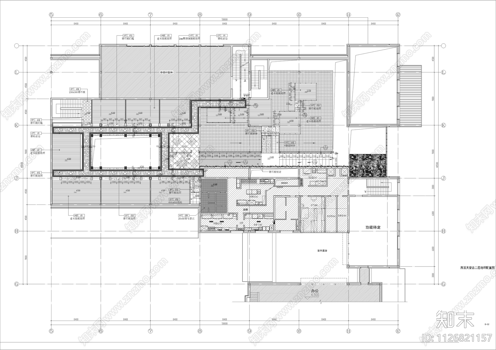 西溪天堂餐厅平面cad施工图下载【ID:1126821157】