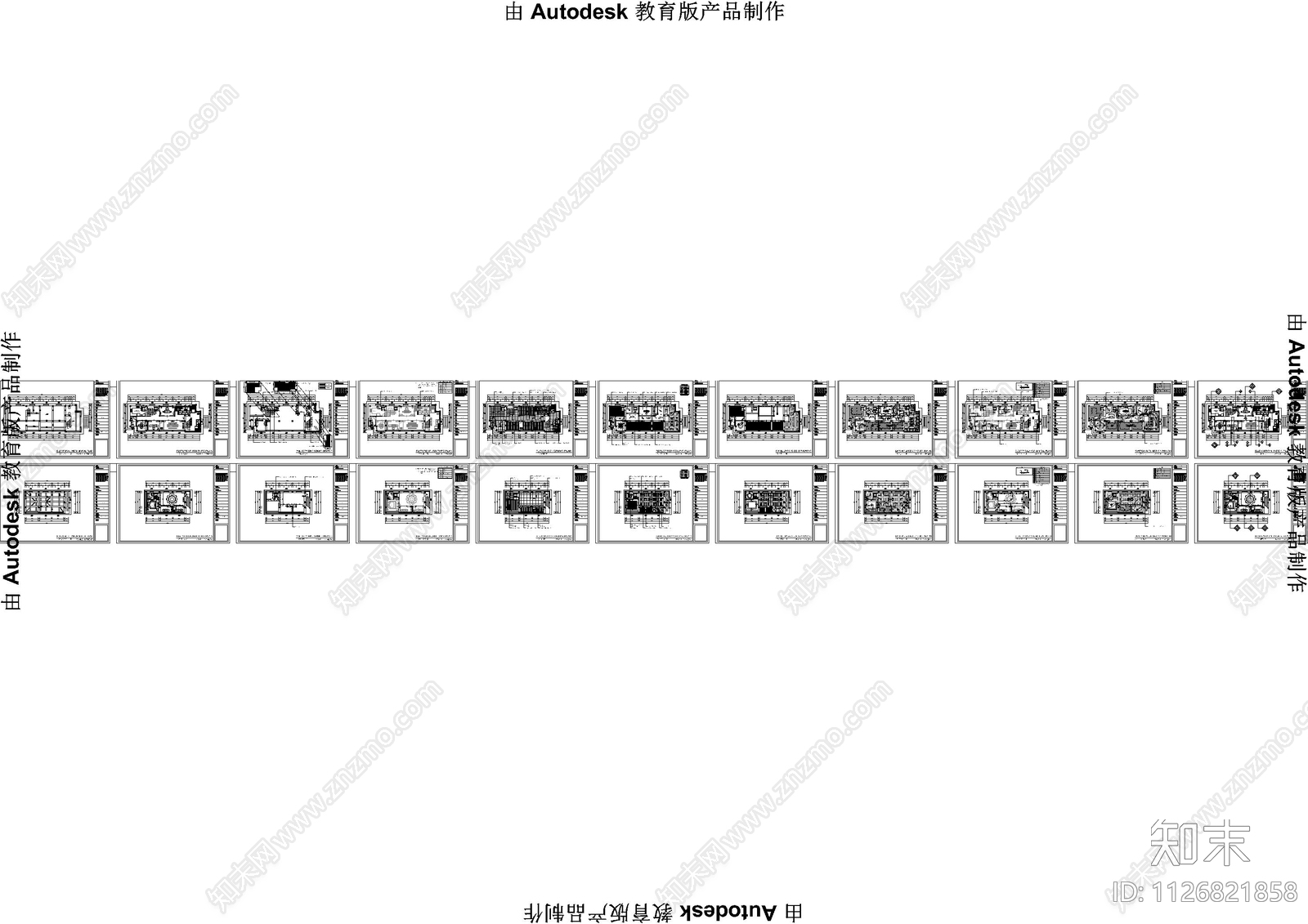 新中式禅意茶楼餐厅平面cad施工图下载【ID:1126821858】