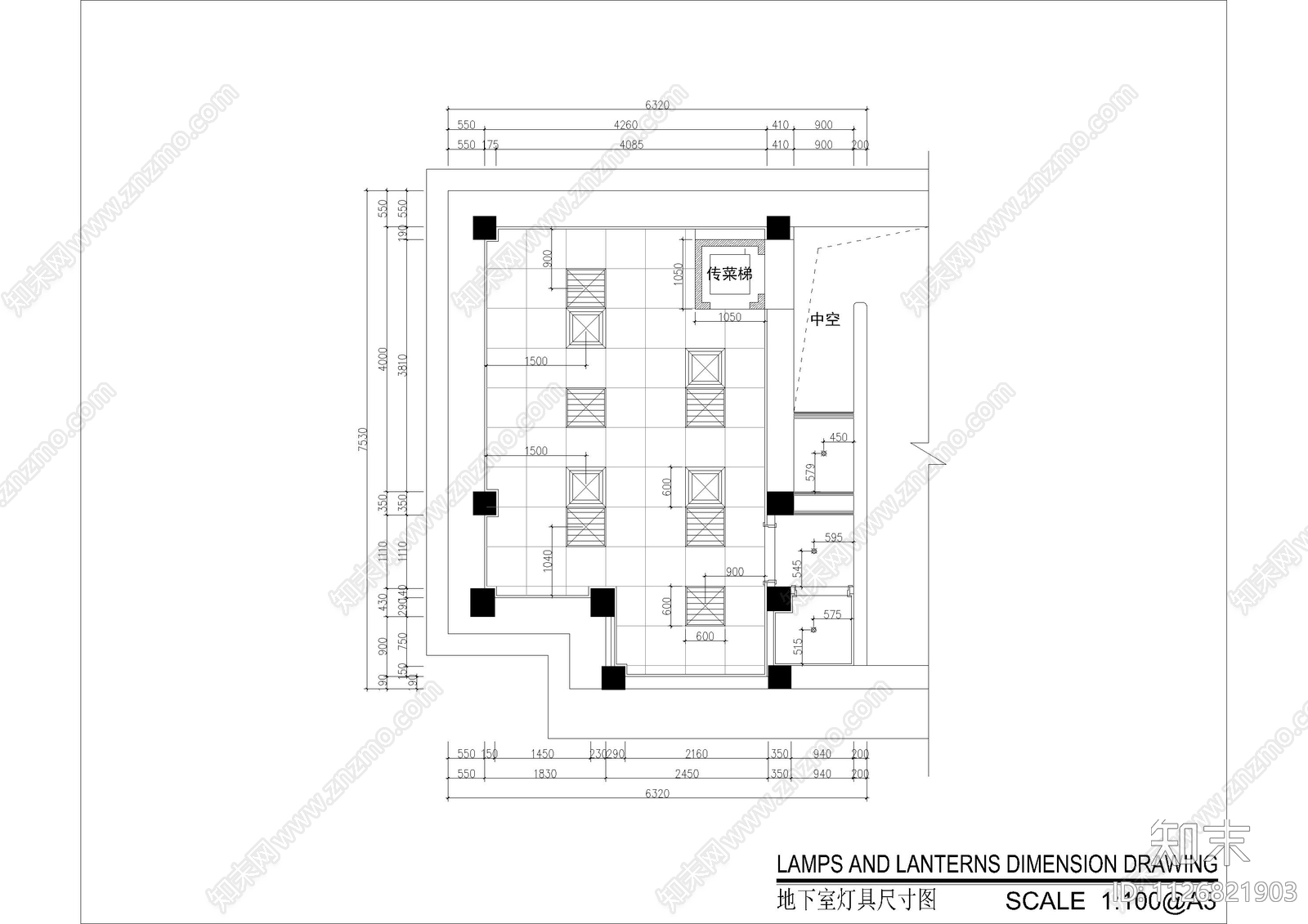 厨房平面cad施工图下载【ID:1126821903】