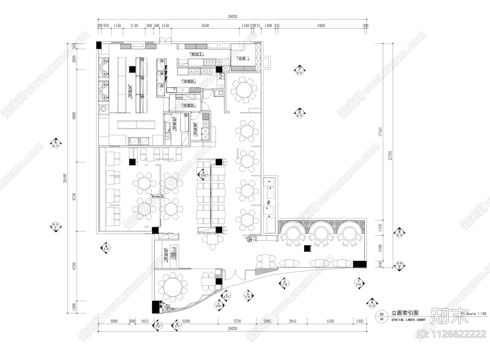 中式客家万达店经典客家菜馆平面系统图施工图下载【ID:1126822222】