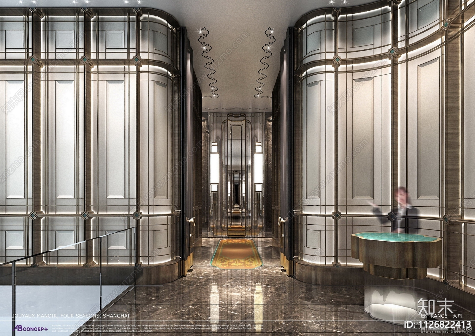 上海四季酒店二层中餐厅平面施工图下载【ID:1126822413】