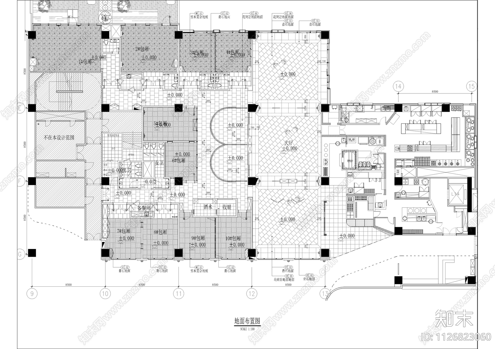 中式新荣记餐厅及包厢平面施工图cad施工图下载【ID:1126823060】