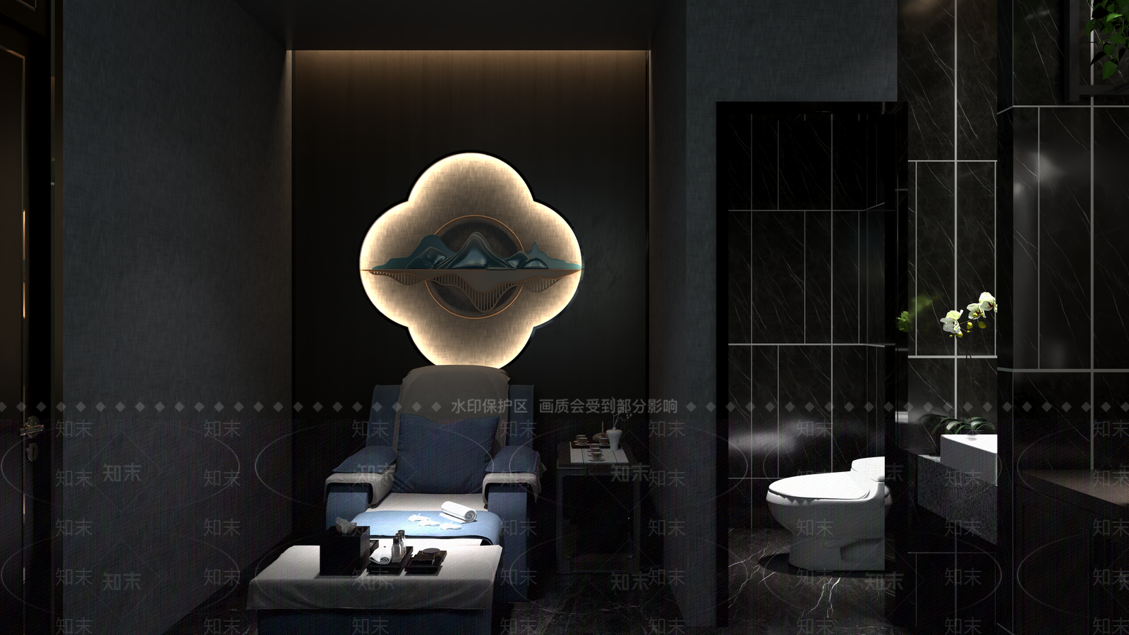新中式足浴休闲会所3D模型下载【ID:1126824573】