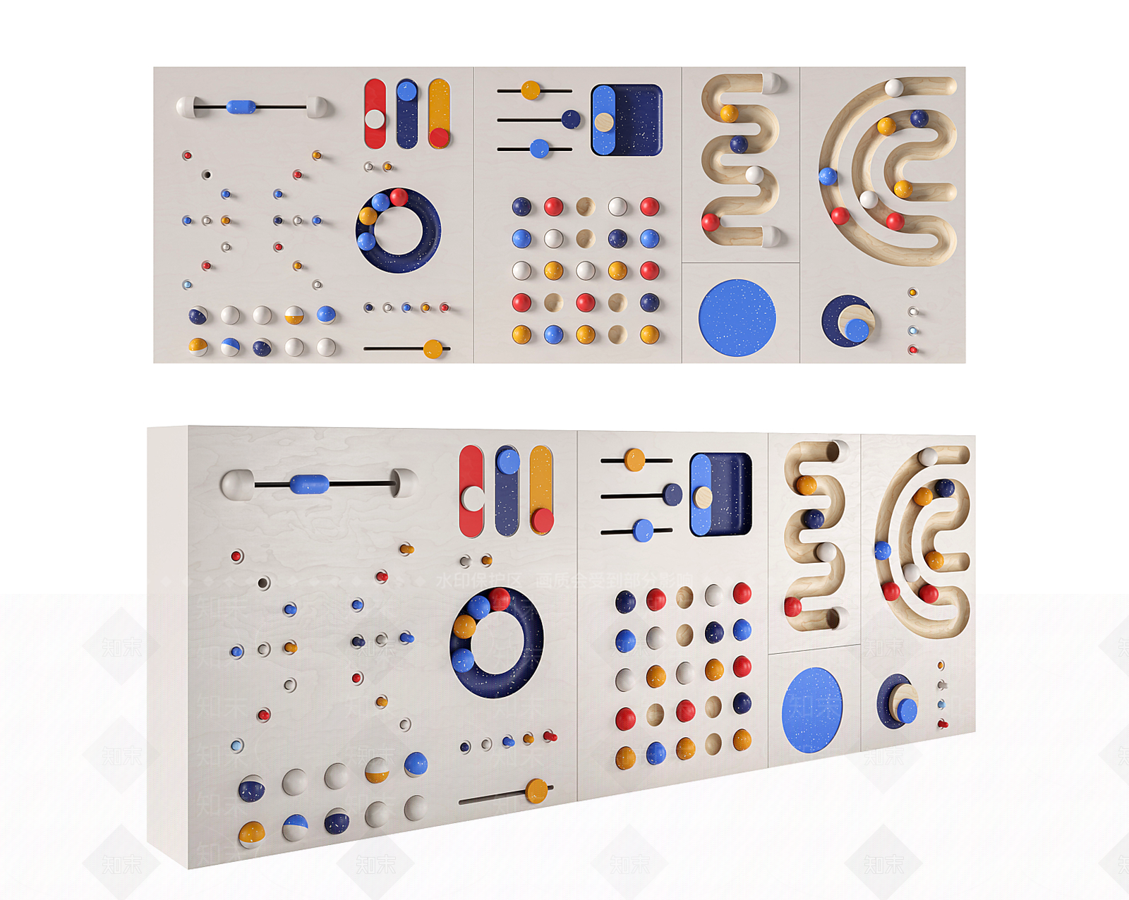 现代儿童房装饰墙3D模型下载【ID:1126833959】