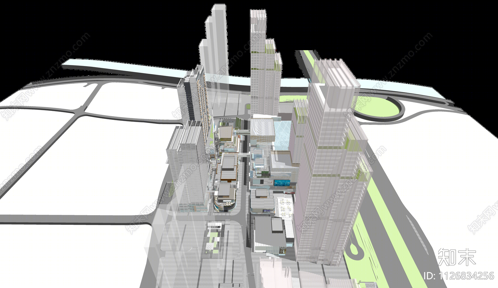 现代金融建筑SU模型下载【ID:1126834256】