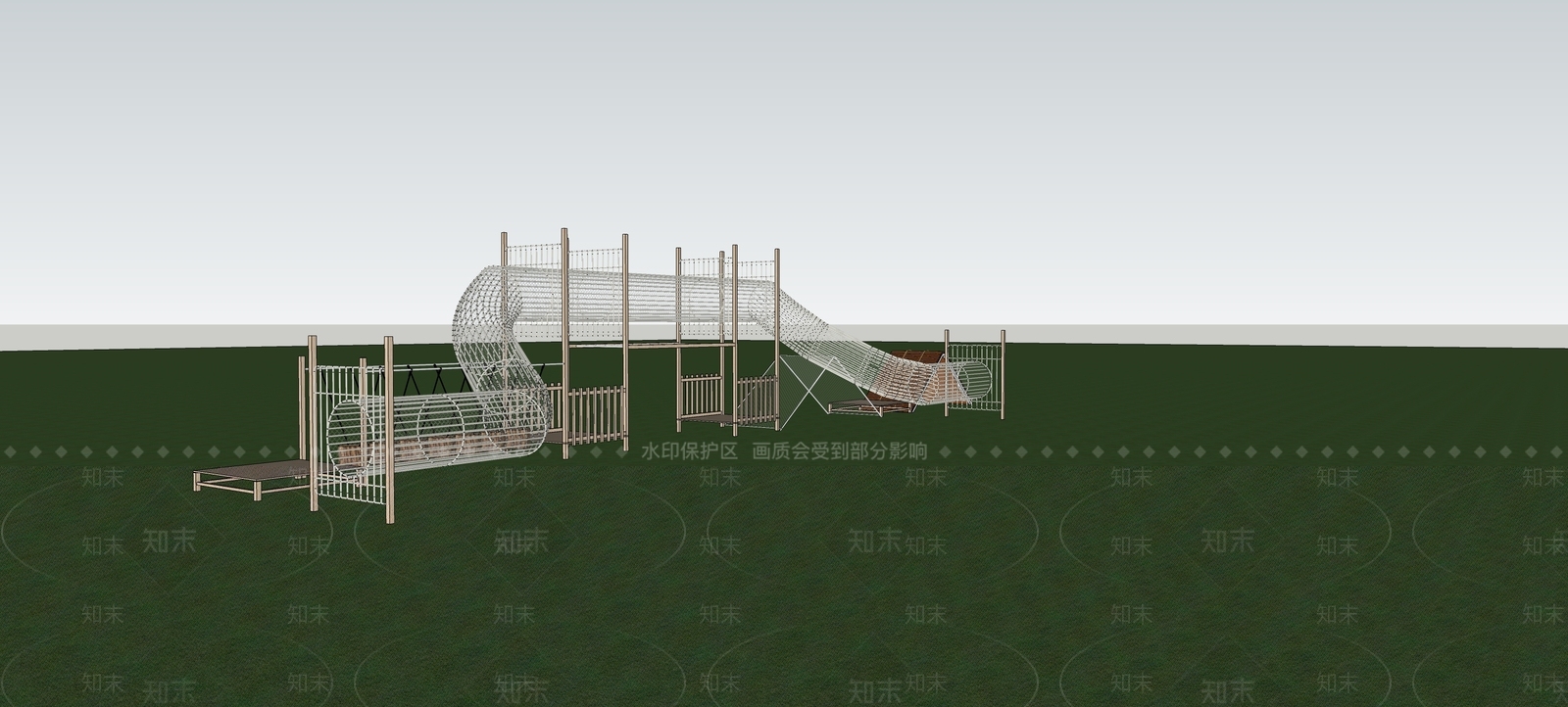 大型户外攀爬玩具SU模型下载【ID:1126848024】