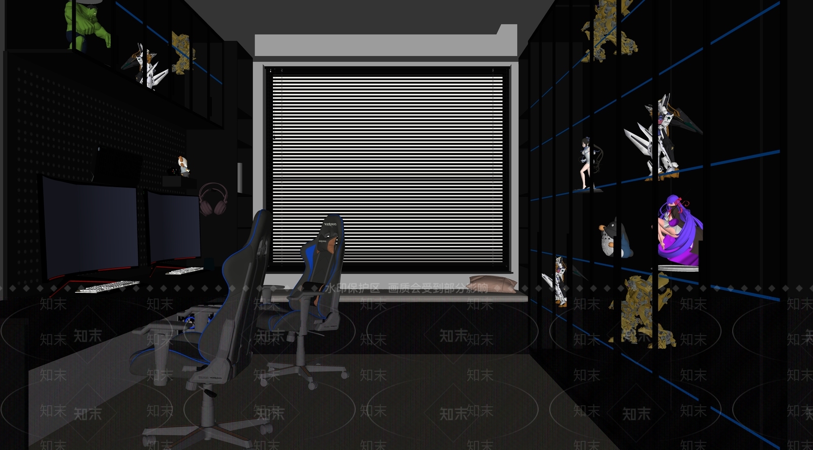 现代电竞房SU模型下载【ID:1126848690】