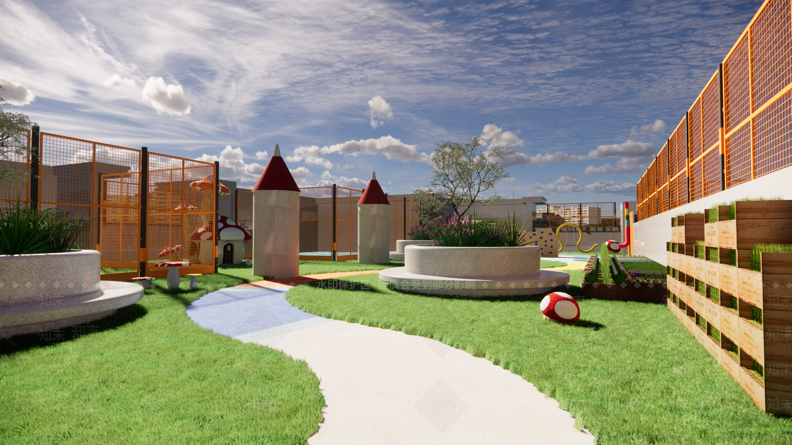 现代幼儿园屋顶SU模型下载【ID:1126876480】
