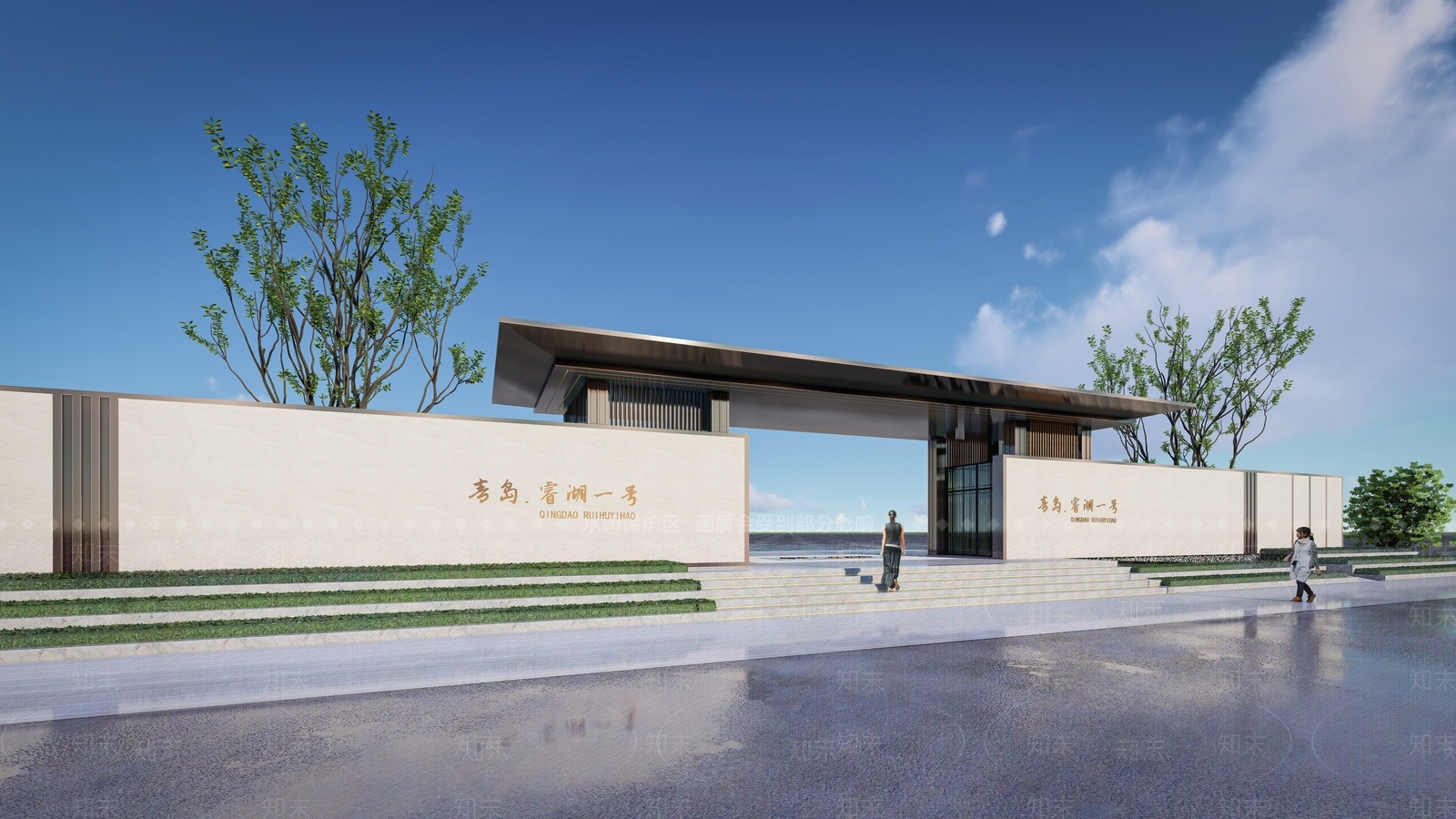 新中式入口大门SU模型下载【ID:1126854269】