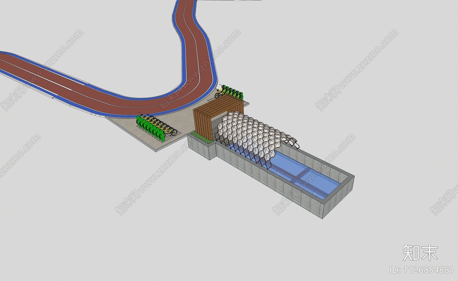 现代绿道驿站观景平台SU模型下载【ID:1126854881】