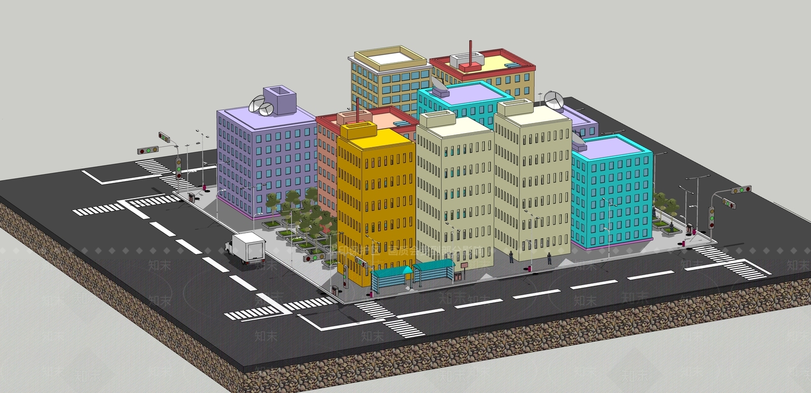 现代城市规划SU模型下载【ID:1126856327】