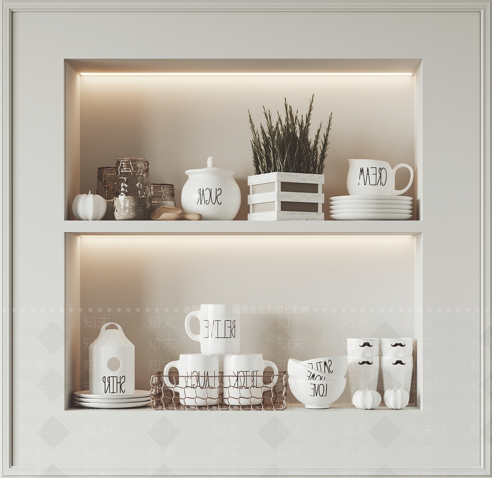 厨房用品组合3D模型下载【ID:1126875546】