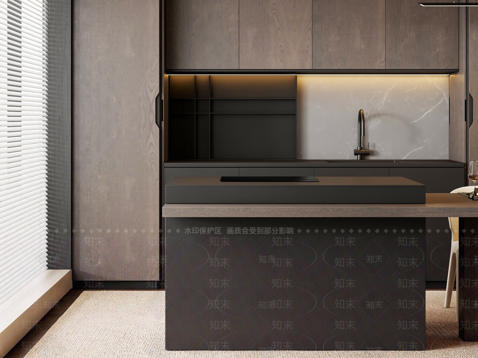 现代家居餐厅3D模型下载【ID:1222250907】