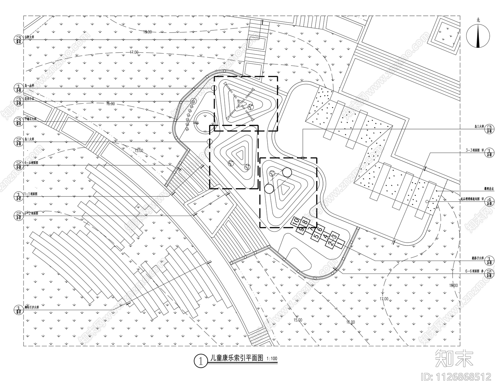 儿童活动场地景观设计cad施工图下载【ID:1126868512】