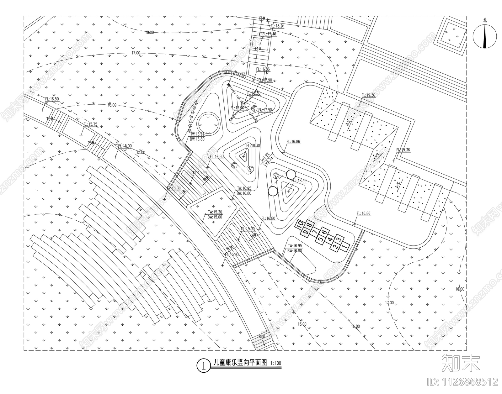 儿童活动场地景观设计cad施工图下载【ID:1126868512】