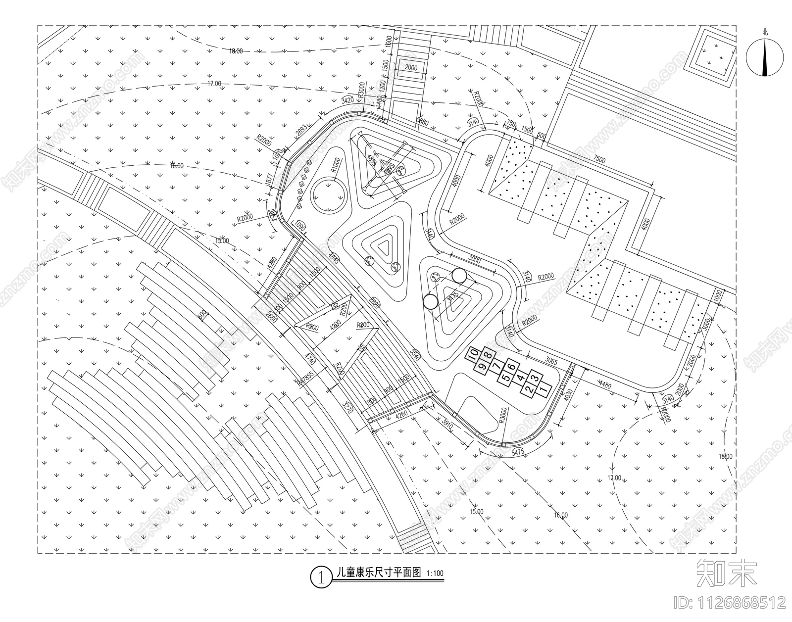 儿童活动场地景观设计cad施工图下载【ID:1126868512】