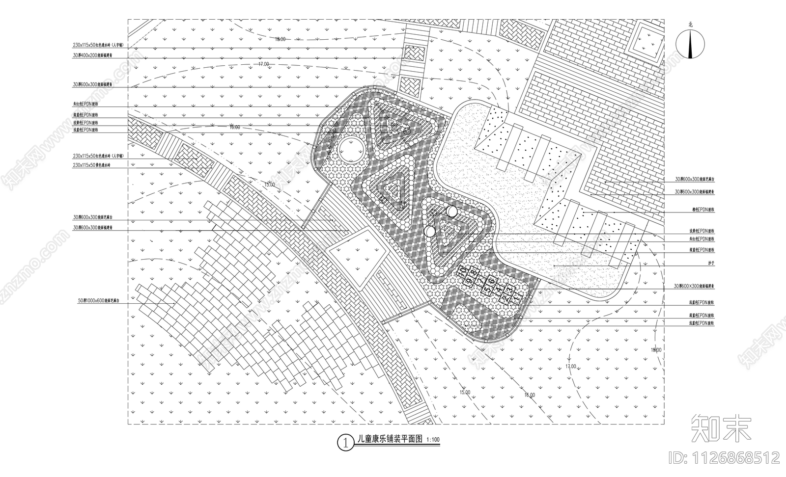 儿童活动场地景观设计cad施工图下载【ID:1126868512】